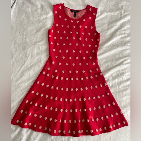 BCBGMaxAzria Red Polka Dot Midi Dress - Picture 6 of 7